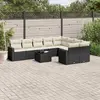 Image de vidaXL Salon de jardin 10 pcs avec coussins noir résine tressée
