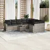 Image de vidaXL Salon de jardin avec coussins 10 pcs gris clair résine tressée