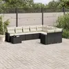 Image de vidaXL Salon de jardin 10 pcs avec coussins noir résine tressée