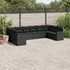 Image de vidaXL Salon de jardin 10 pcs avec coussins noir résine tressée