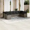 Image de vidaXL Salon de jardin avec coussins 10 pcs gris résine tressée