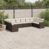 Image de vidaXL Salon de jardin 10 pcs avec coussins marron résine tressée