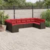 Image de vidaXL Salon de jardin 10 pcs avec coussins marron résine tressée