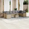 Image de vidaXL Salon de jardin 11 pcs avec coussins beige résine tressée
