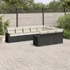 Image de vidaXL Salon de jardin 10 pcs avec coussins noir résine tressée