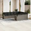 Image de vidaXL Salon de jardin avec coussins 10 pcs gris résine tressée