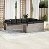 Image de vidaXL Salon de jardin avec coussins 10 pcs gris clair résine tressée