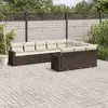 Image de vidaXL Salon de jardin 10 pcs avec coussins marron résine tressée