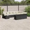 Image de vidaXL Salon de jardin 11 pcs avec coussins noir résine tressée
