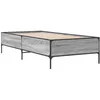 Image de vidaXL Bedframe bewerkt hout en metaal grijs sonoma eiken 90x190 cm