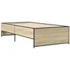 Image de vidaXL Cadre de lit chêne sonoma 90x200 cm bois d'ingénierie et métal, meubles de chambre, sommier, lit, lit simple