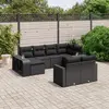 Image de vidaXL Salon de jardin 10 pcs avec coussins noir résine tressée
