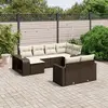 Image de vidaXL Salon de jardin 10 pcs avec coussins marron résine tressée