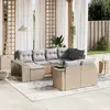 Image de vidaXL Salon de jardin 11 pcs avec coussins beige résine tressée