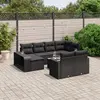 Image de vidaXL Salon de jardin 11 pcs avec coussins noir résine tressée
