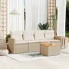 Image de vidaXL Salon de jardin avec coussins 5 pcs beige résine tressée