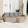 Image de vidaXL Salon de jardin avec coussins 5pcs mélange beige résine tressée