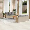 Image de vidaXL Salon de jardin avec coussins 7pcs mélange beige résine tressée