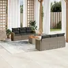 Image de vidaXL Salon de jardin avec coussins 7 pcs gris résine tressée