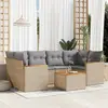Image de vidaXL Salon de jardin avec coussins 7pcs mélange beige résine tressée