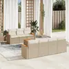 Image de vidaXL Salon de jardin avec coussins 8 pcs beige résine tressée