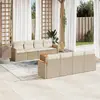Image de vidaXL Salon de jardin avec coussins 9 pcs beige résine tressée