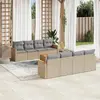 Image de vidaXL Salon de jardin avec coussins 9pcs mélange beige résine tressée