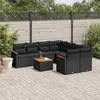 Image de vidaXL Salon de jardin 9 pcs avec coussins noir résine tressée
