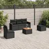 Image de vidaXL Salon de jardin 6 pcs avec coussins noir résine tressée
