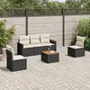 Image de vidaXL Salon de jardin 6 pcs avec coussins noir résine tressée