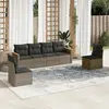 Image de vidaXL Salon de jardin 6 pcs avec coussins gris résine tressée