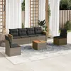 Image de vidaXL Salon de jardin avec coussins 7 pcs gris résine tressée