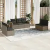Image de vidaXL Salon de jardin avec coussins 7 pcs gris résine tressée