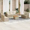 Image de vidaXL Salon de jardin avec coussins 8 pcs beige résine tressée