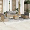 Image de vidaXL Salon de jardin avec coussins 8pcs mélange beige résine tressée