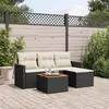 Image de vidaXL Salon de jardin 5 pcs avec coussins noir résine tressée