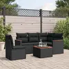 Image de vidaXL Salon de jardin 6 pcs avec coussins noir résine tressée