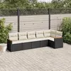Image de vidaXL Salon de jardin 6 pcs avec coussins noir résine tressée