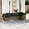 Image de vidaXL Salon de jardin 6 pcs avec coussins gris résine tressée