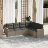 Image de vidaXL Salon de jardin 6 pcs avec coussins gris résine tressée