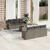 Image de vidaXL Salon de jardin avec coussins 7 pcs gris résine tressée