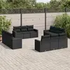 Image de vidaXL Salon de jardin 12 pcs avec coussins noir résine tressée
