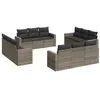 Image de vidaXL Salon de jardin avec coussins 12 pcs gris résine tressée