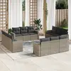 Image de vidaXL Salon de jardin avec coussins 12 pcs gris résine tressée