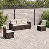Image de vidaXL Salon de jardin avec coussins 5 pcs marron résine tressée