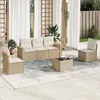 Image de vidaXL Salon de jardin avec coussins 6 pcs beige résine tressée