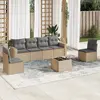 Image de vidaXL Salon de jardin avec coussins 7 pcs beige résine tressée