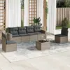 Image de vidaXL Salon de jardin avec coussins 7 pcs gris résine tressée