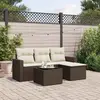 Image de vidaXL Salon de jardin avec coussins 5 pcs marron résine tressée
