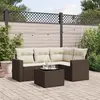 Image de vidaXL Salon de jardin avec coussins 5 pcs marron résine tressée